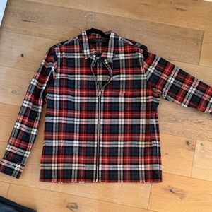 rag & bone Red and Black Plaid Casual Button Down Shirt